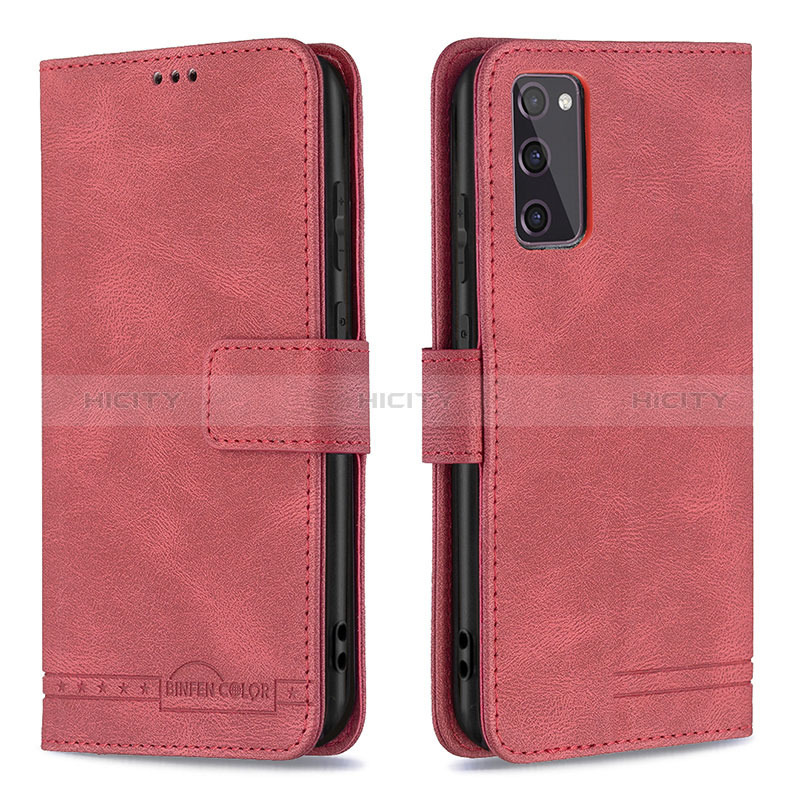 Funda de Cuero Cartera con Soporte Carcasa B05F para Samsung Galaxy S20 FE 5G Rojo