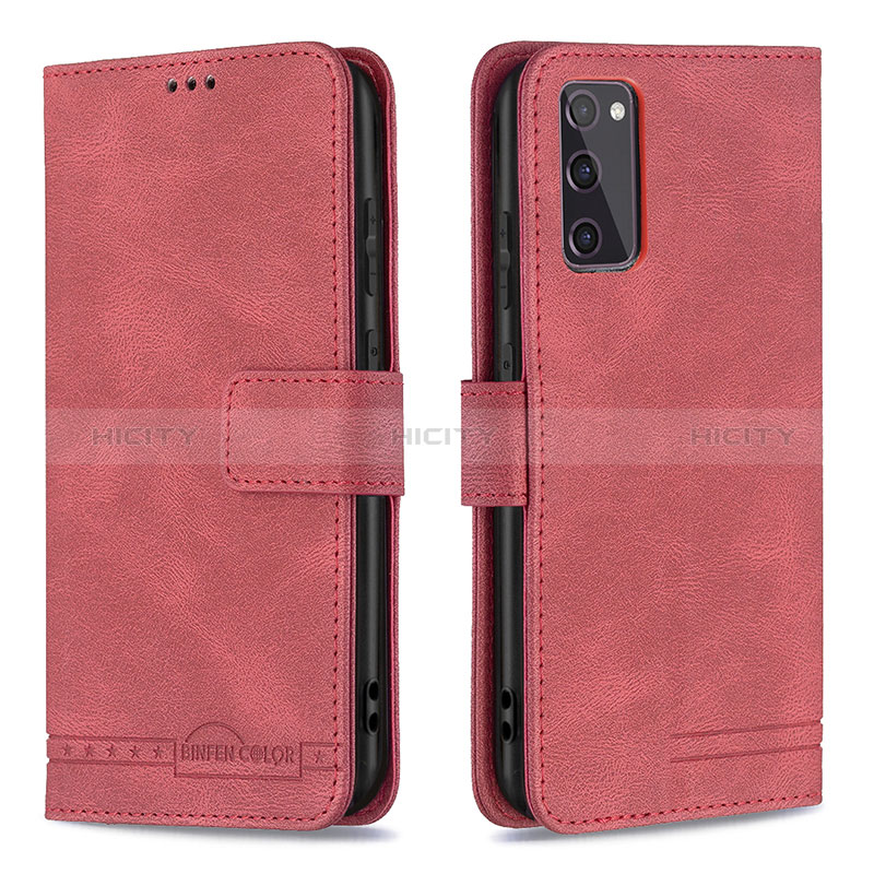 Funda de Cuero Cartera con Soporte Carcasa B05F para Samsung Galaxy S20 Lite 5G Rojo