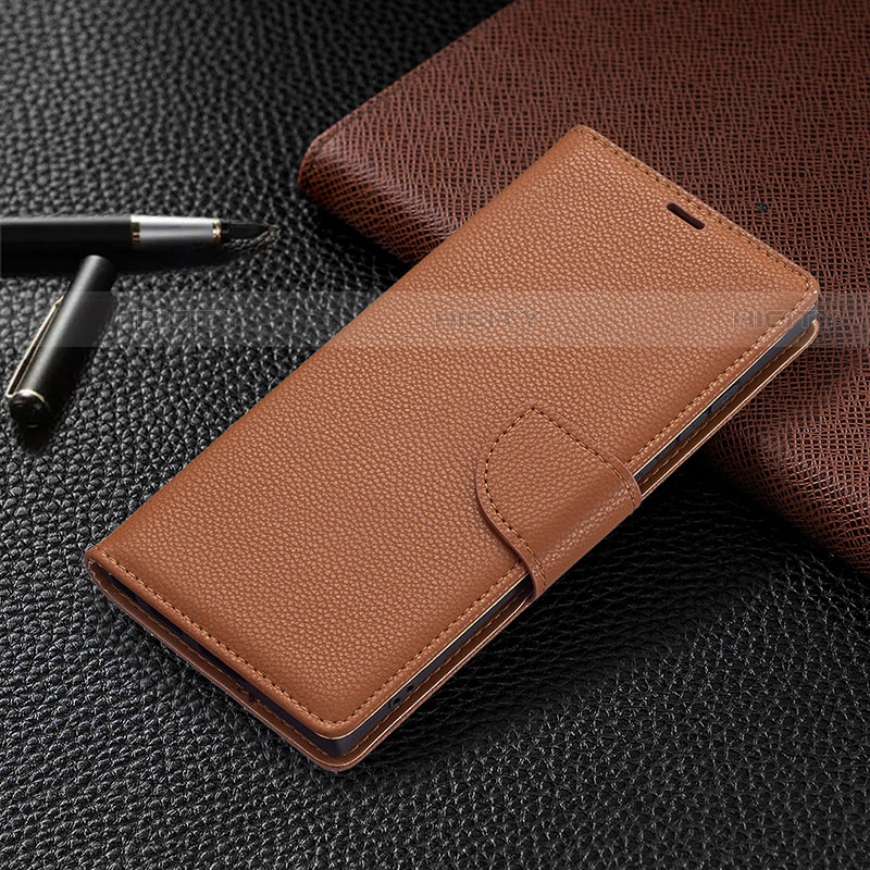 Funda de Cuero Cartera con Soporte Carcasa B05F para Samsung Galaxy S23 Ultra 5G Marron