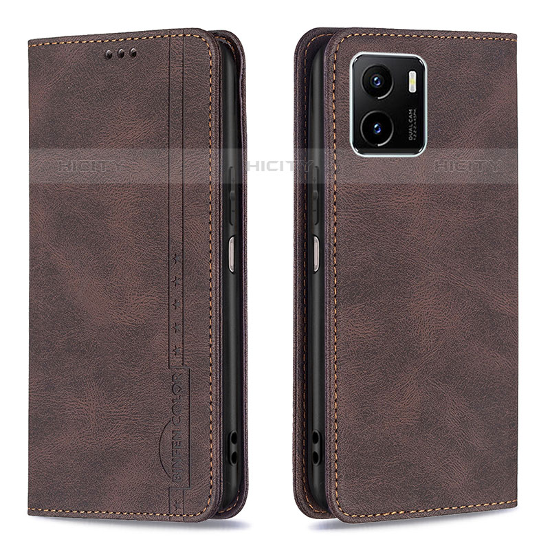 Funda de Cuero Cartera con Soporte Carcasa B05F para Vivo iQOO U5x Marron