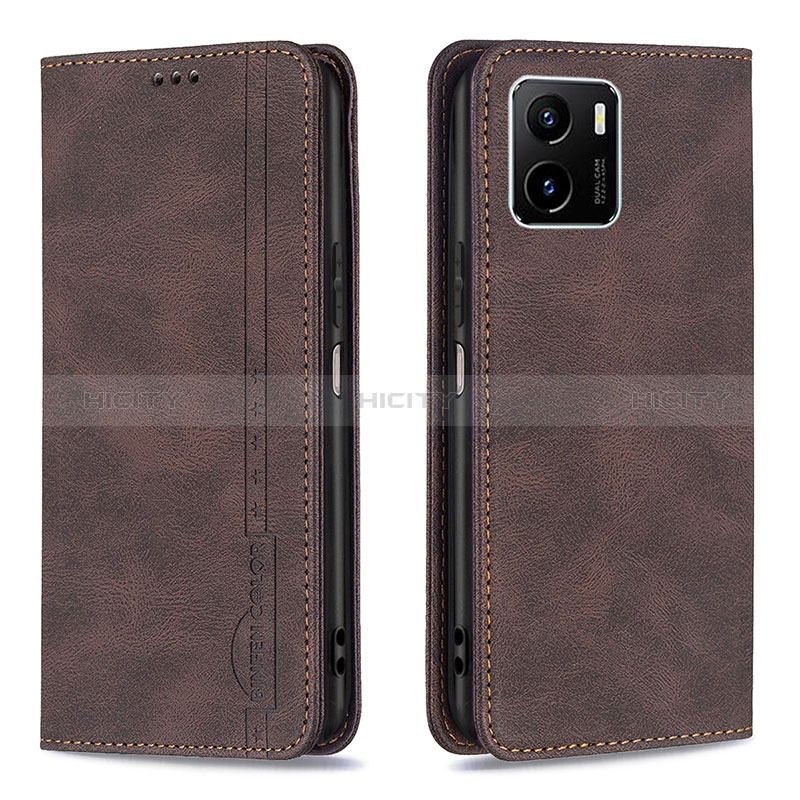 Funda de Cuero Cartera con Soporte Carcasa B05F para Vivo Y15A Marron