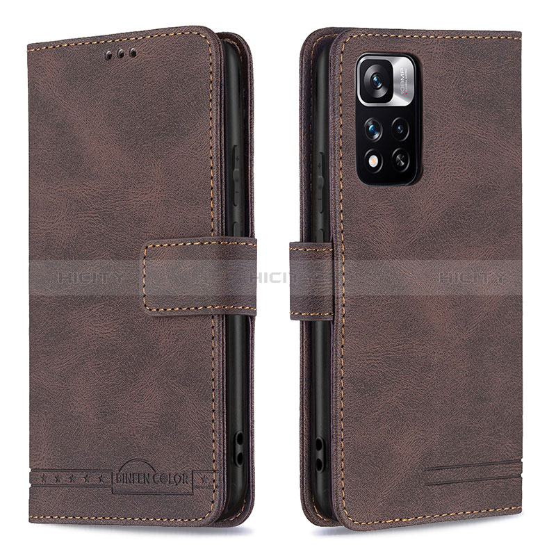 Funda de Cuero Cartera con Soporte Carcasa B05F para Xiaomi Mi 11i 5G (2022) Marron