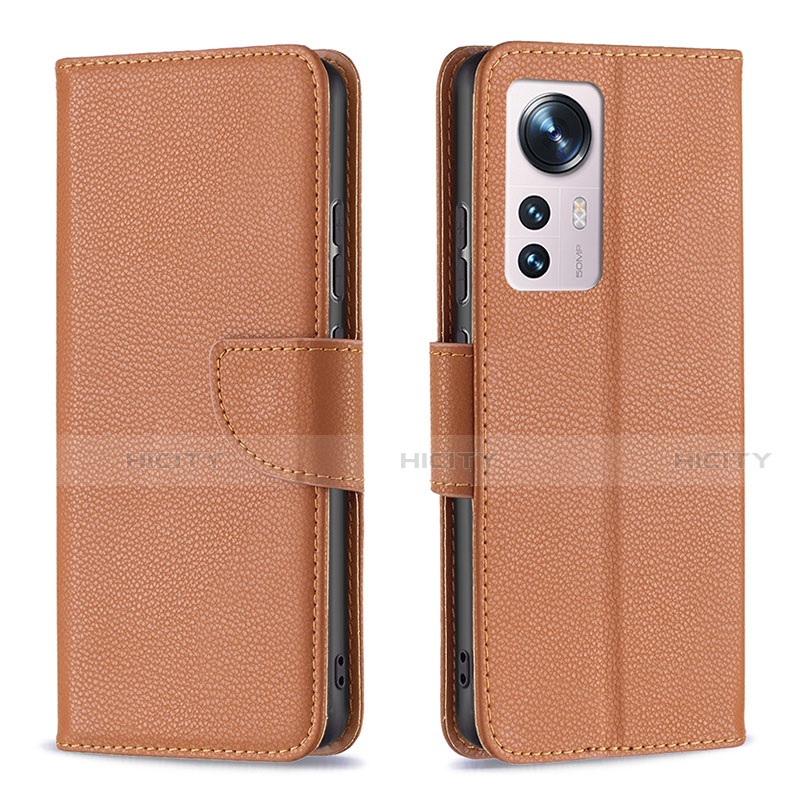 Funda de Cuero Cartera con Soporte Carcasa B05F para Xiaomi Mi 12 5G Marron