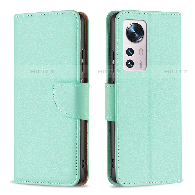 Funda de Cuero Cartera con Soporte Carcasa B05F para Xiaomi Mi 12 Pro 5G Menta Verde