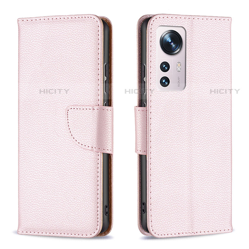 Funda de Cuero Cartera con Soporte Carcasa B05F para Xiaomi Mi 12 Pro 5G Rosa