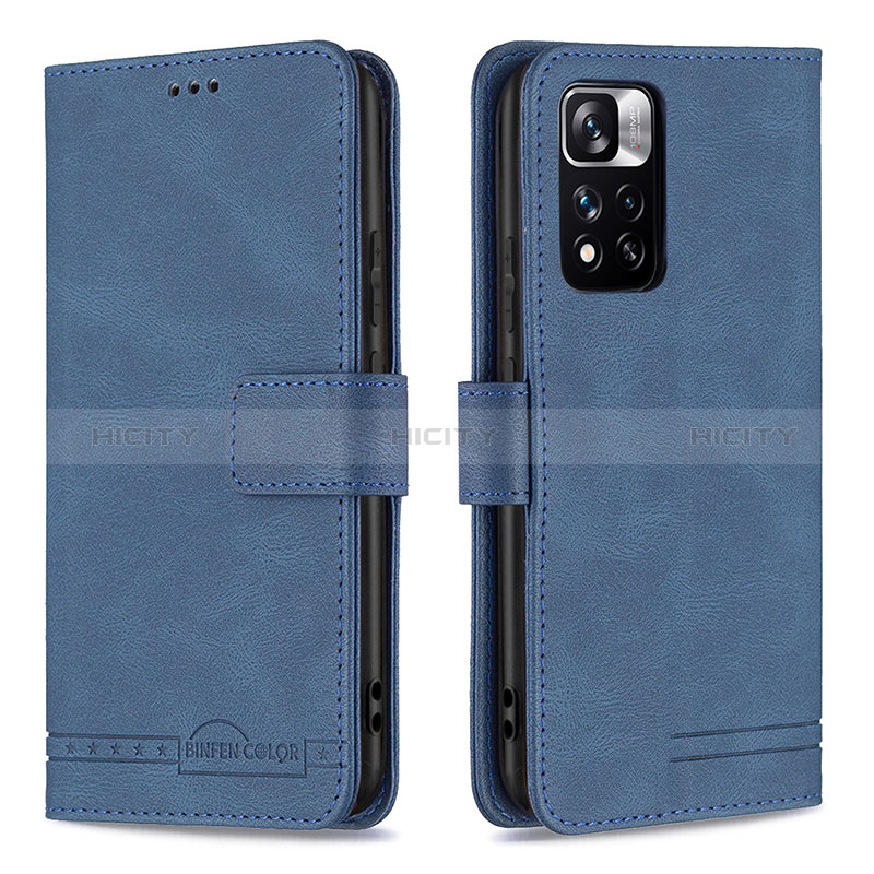 Funda de Cuero Cartera con Soporte Carcasa B05F para Xiaomi Poco X4 NFC Azul