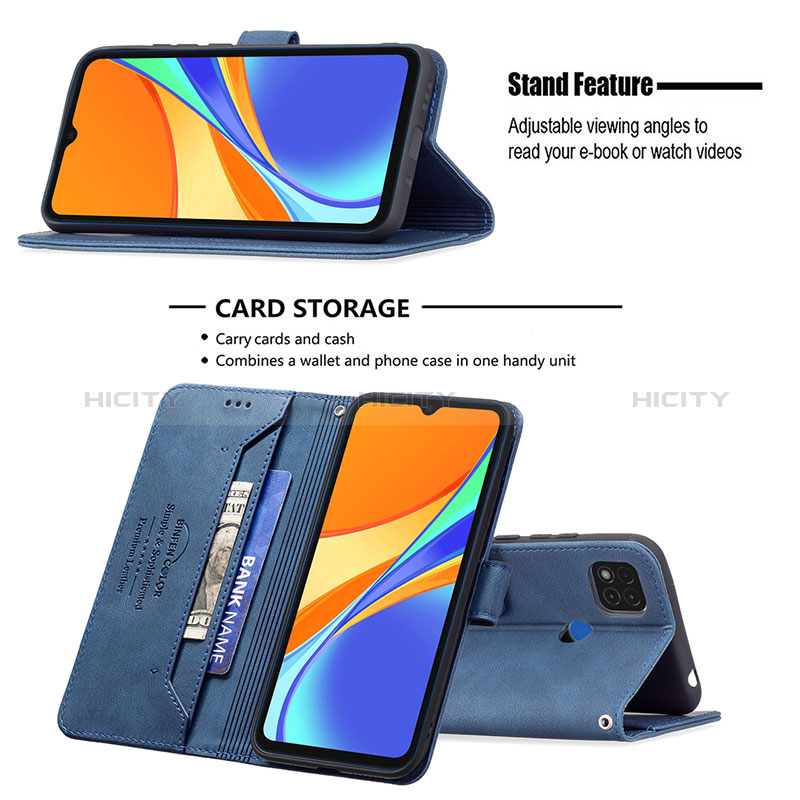 Funda de Cuero Cartera con Soporte Carcasa B05F para Xiaomi Redmi 9 Activ