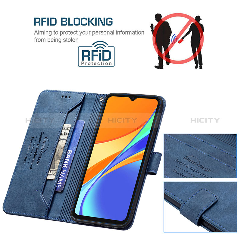 Funda de Cuero Cartera con Soporte Carcasa B05F para Xiaomi Redmi 9 Activ