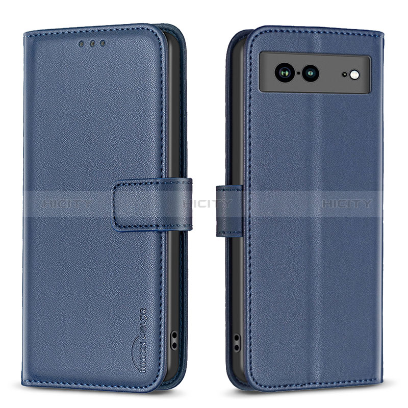 Funda de Cuero Cartera con Soporte Carcasa B06F para Google Pixel 7a 5G Azul