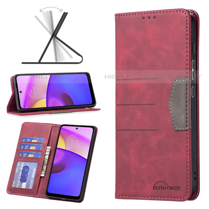 Funda de Cuero Cartera con Soporte Carcasa B06F para Motorola Moto E30