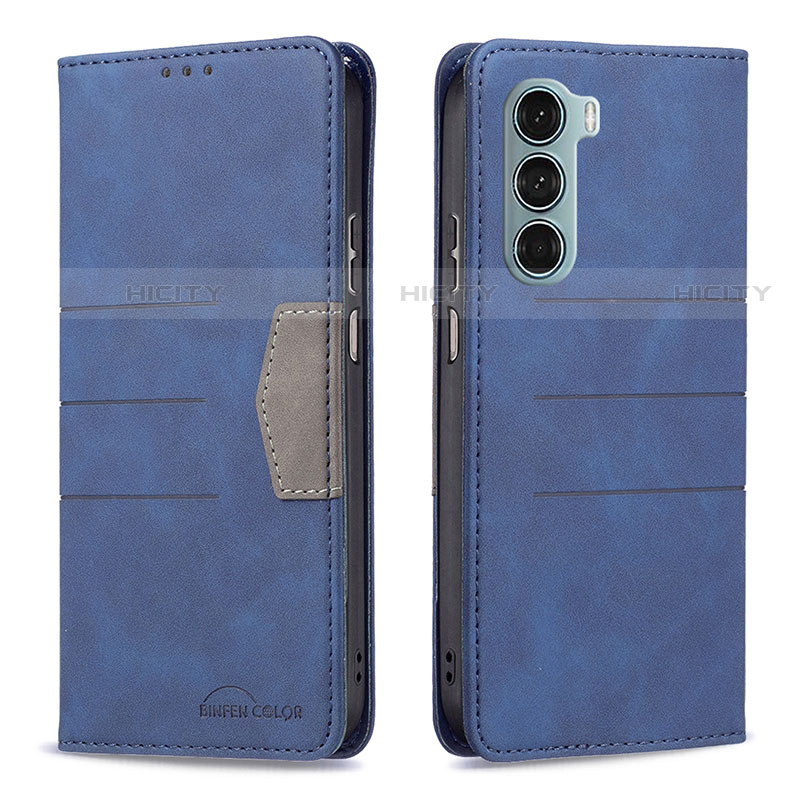 Funda de Cuero Cartera con Soporte Carcasa B06F para Motorola Moto G200 5G Azul