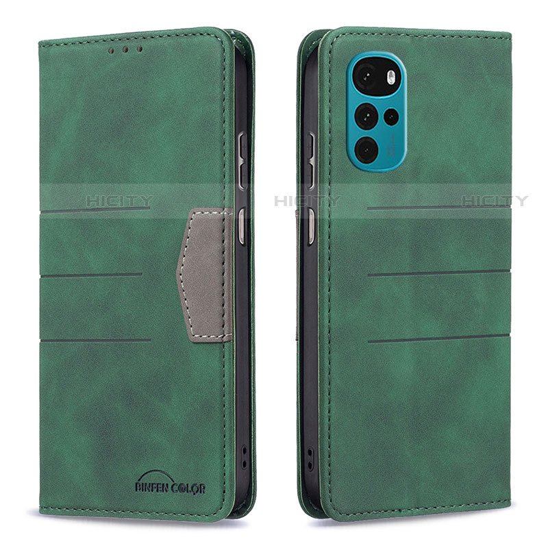 Funda de Cuero Cartera con Soporte Carcasa B06F para Motorola Moto G22 Verde