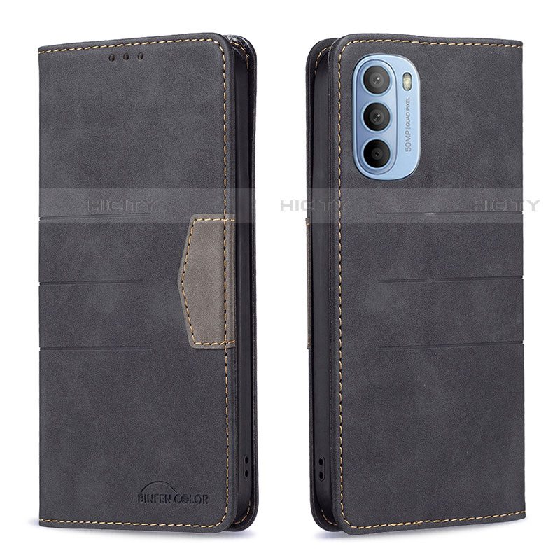 Funda de Cuero Cartera con Soporte Carcasa B06F para Motorola Moto G41 Negro