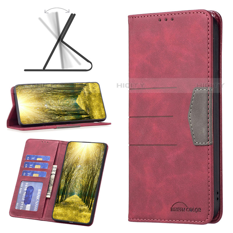 Funda de Cuero Cartera con Soporte Carcasa B06F para Motorola MOTO G52