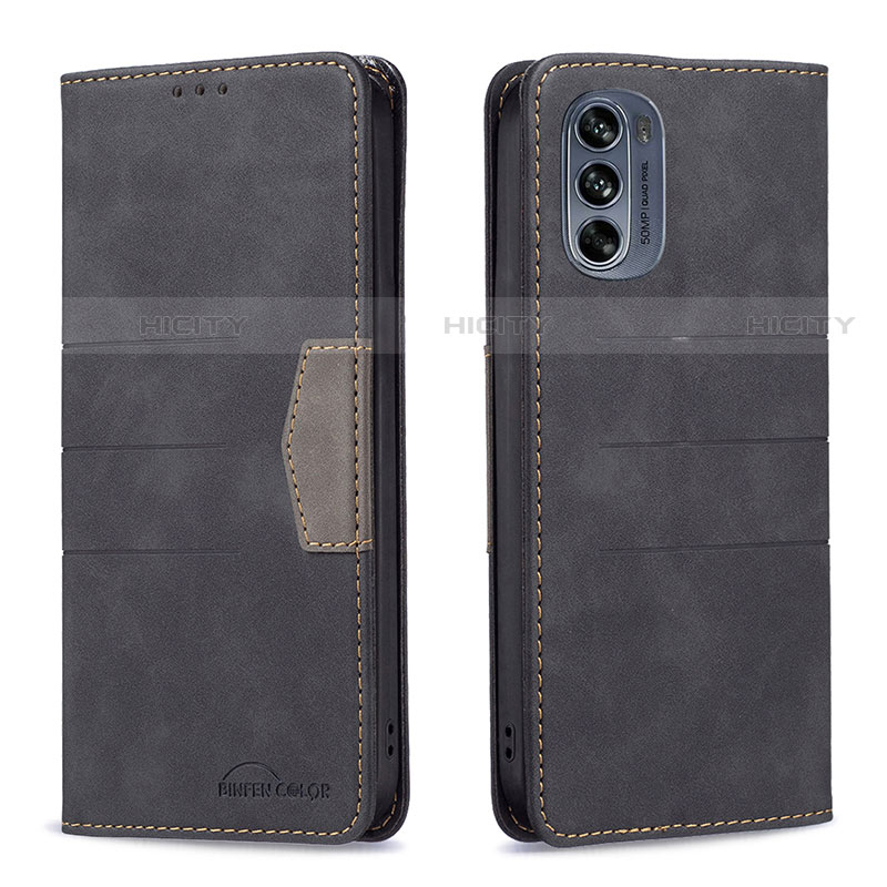 Funda de Cuero Cartera con Soporte Carcasa B06F para Motorola Moto G62 5G Negro