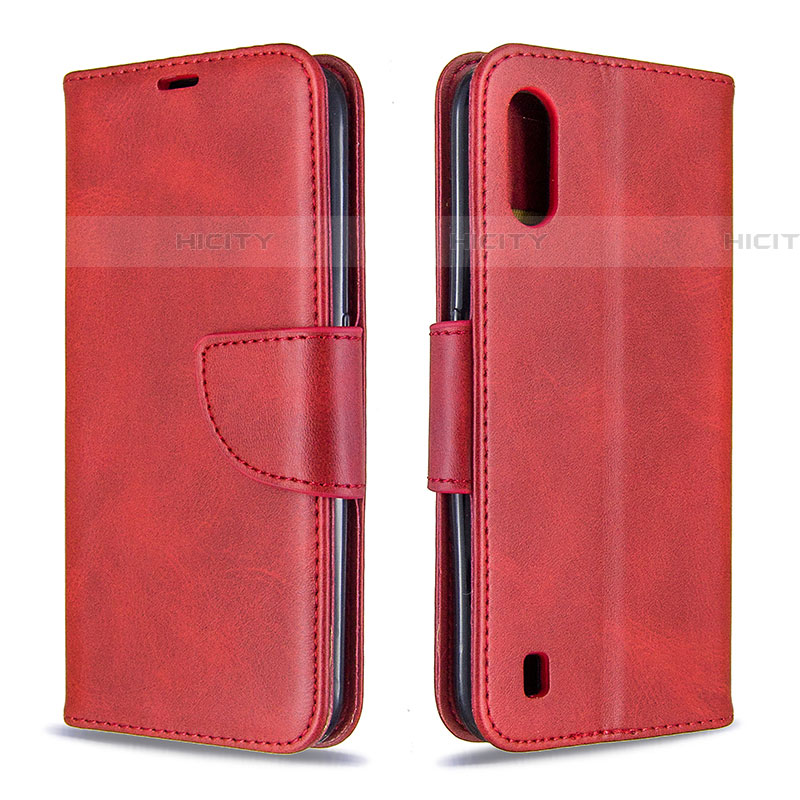 Funda de Cuero Cartera con Soporte Carcasa B06F para Samsung Galaxy A01 SM-A015 Rojo