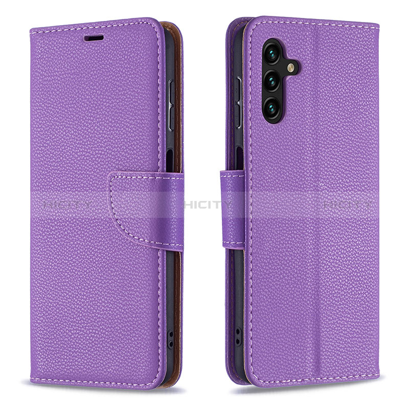 Funda de Cuero Cartera con Soporte Carcasa B06F para Samsung Galaxy A04s Morado