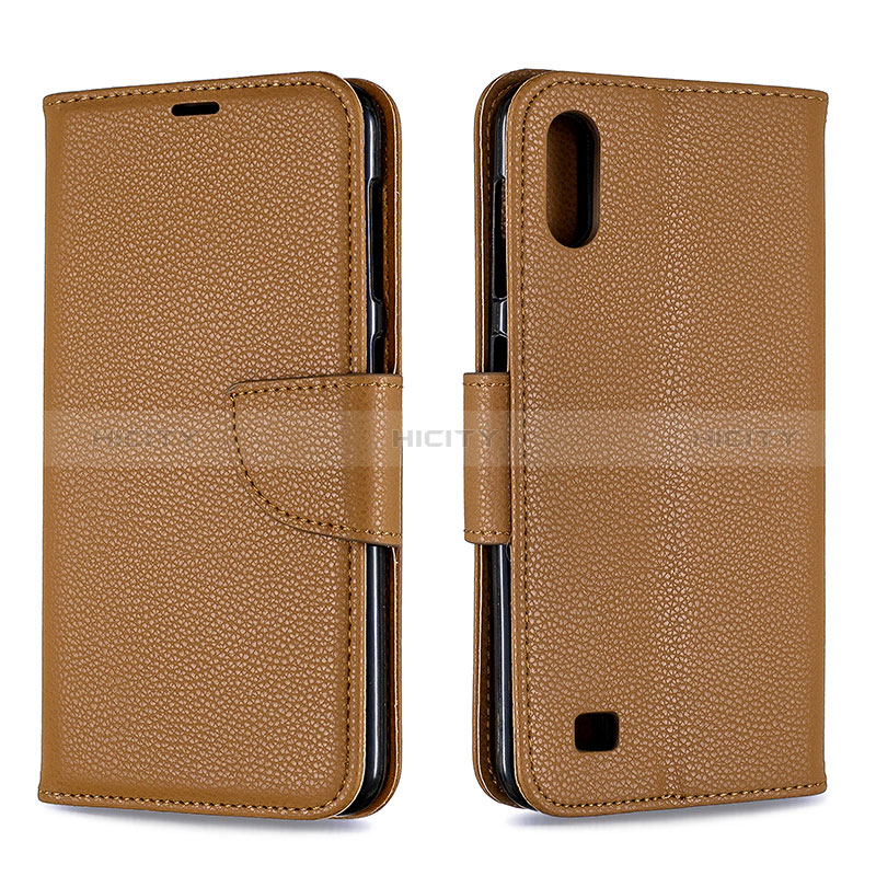 Funda de Cuero Cartera con Soporte Carcasa B06F para Samsung Galaxy A10 Marron