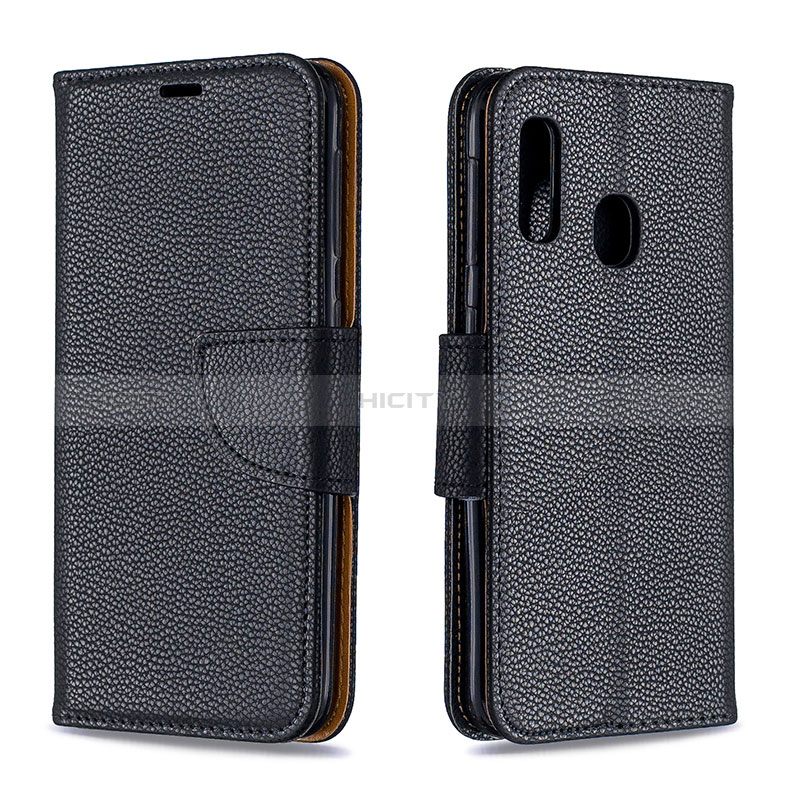 Funda de Cuero Cartera con Soporte Carcasa B06F para Samsung Galaxy A20e Negro