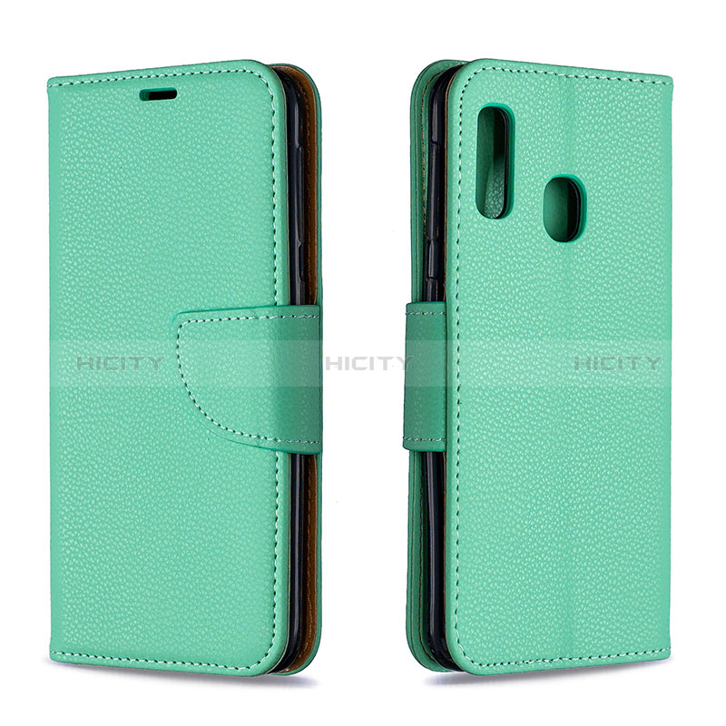 Funda de Cuero Cartera con Soporte Carcasa B06F para Samsung Galaxy A20e Verde