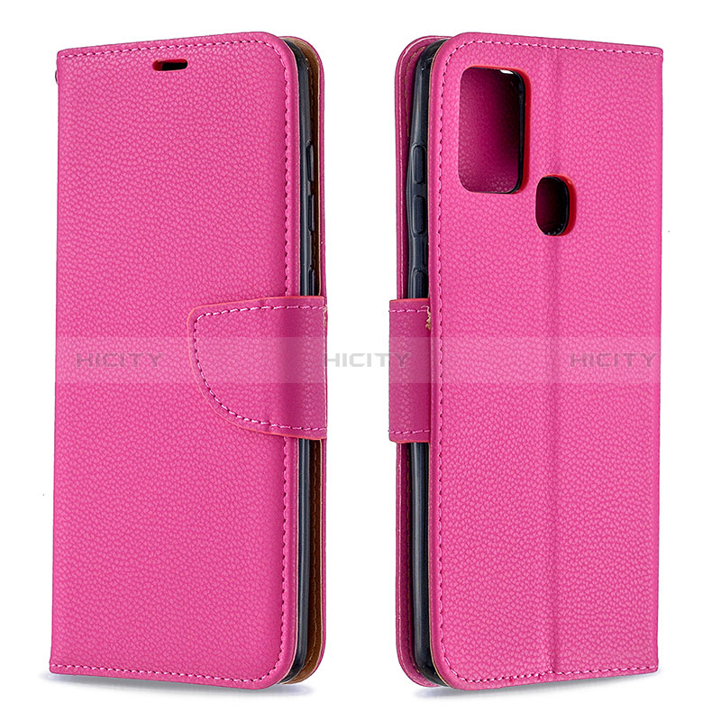 Funda de Cuero Cartera con Soporte Carcasa B06F para Samsung Galaxy A21s Rosa Roja