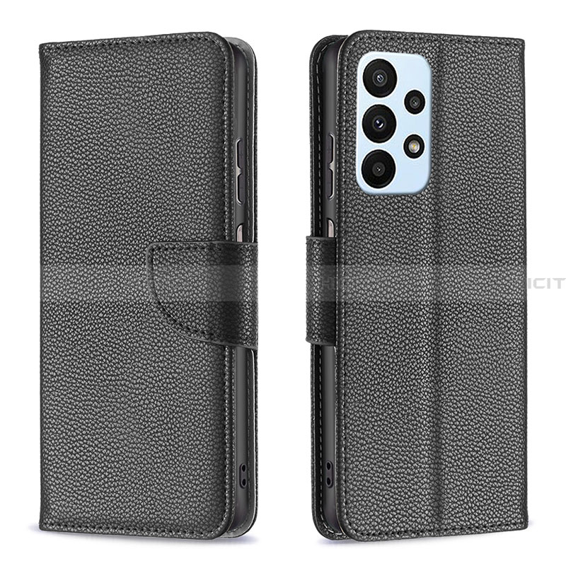 Funda de Cuero Cartera con Soporte Carcasa B06F para Samsung Galaxy A23 4G Negro