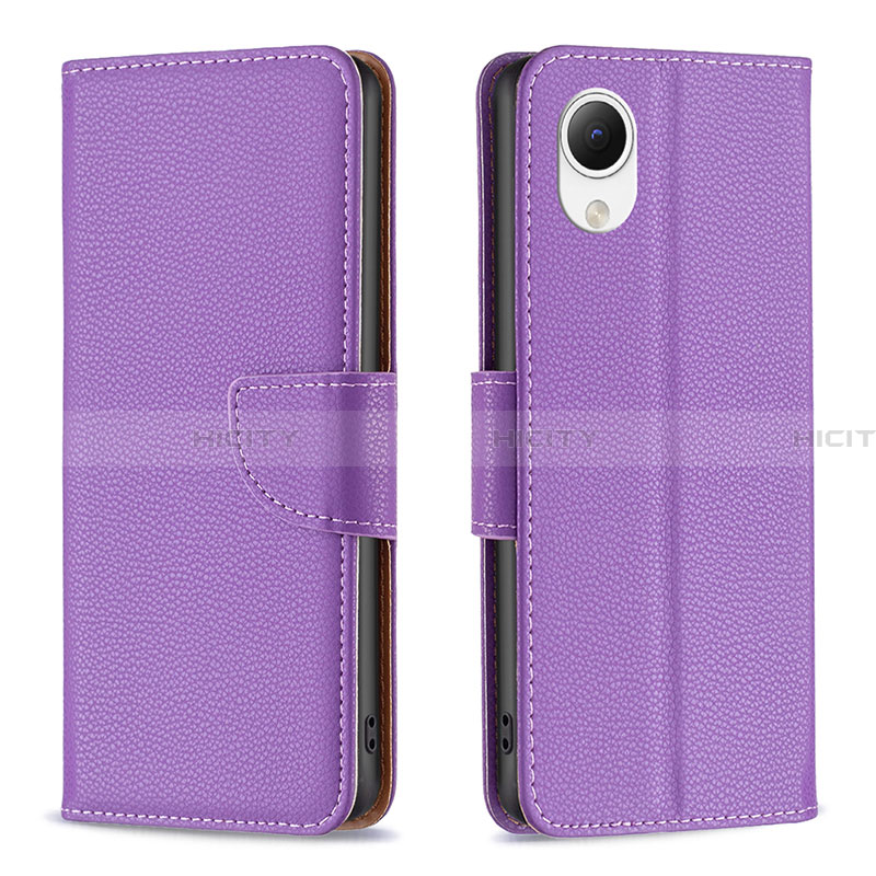 Funda de Cuero Cartera con Soporte Carcasa B06F para Samsung Galaxy A23 5G SC-56C Morado