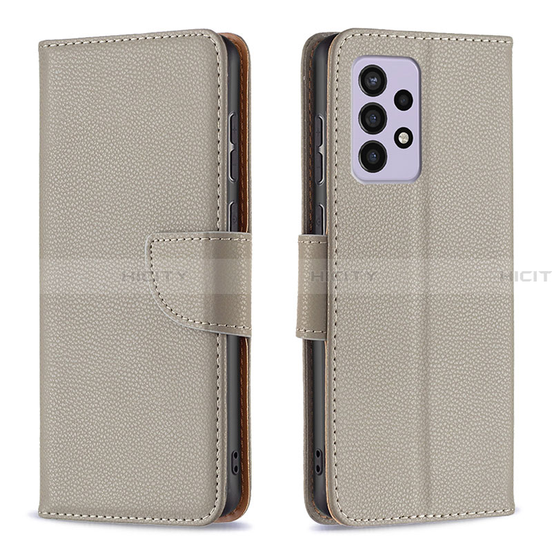 Funda de Cuero Cartera con Soporte Carcasa B06F para Samsung Galaxy A33 5G Gris