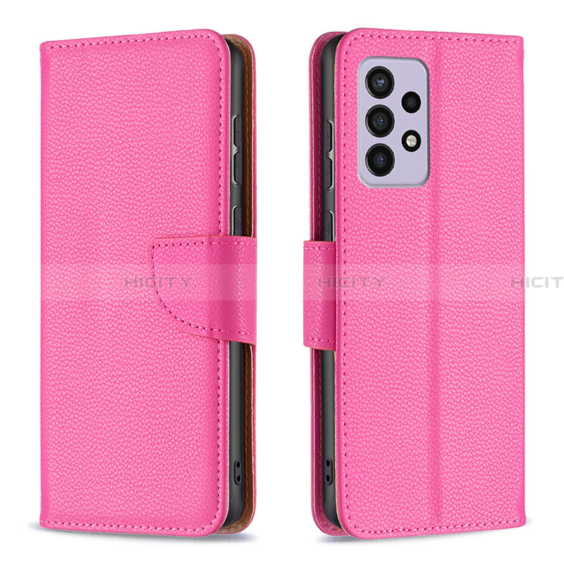 Funda de Cuero Cartera con Soporte Carcasa B06F para Samsung Galaxy A33 5G Rosa Roja