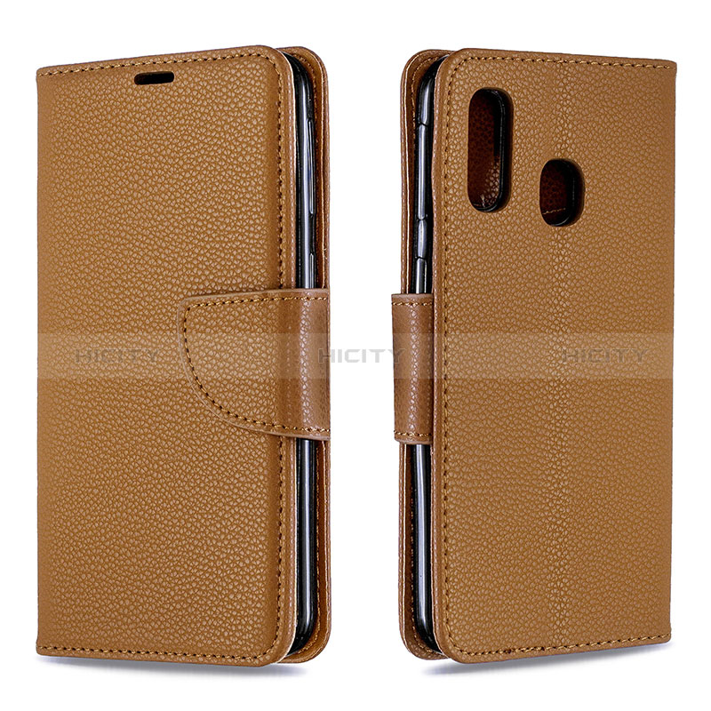 Funda de Cuero Cartera con Soporte Carcasa B06F para Samsung Galaxy A40 Marron