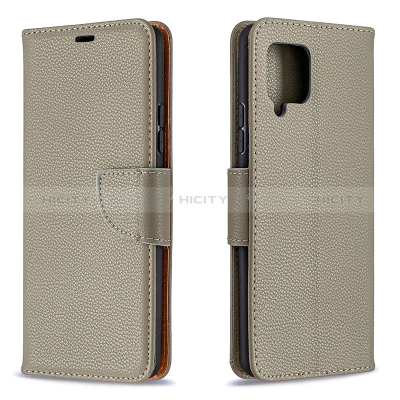 Funda de Cuero Cartera con Soporte Carcasa B06F para Samsung Galaxy A42 5G Gris