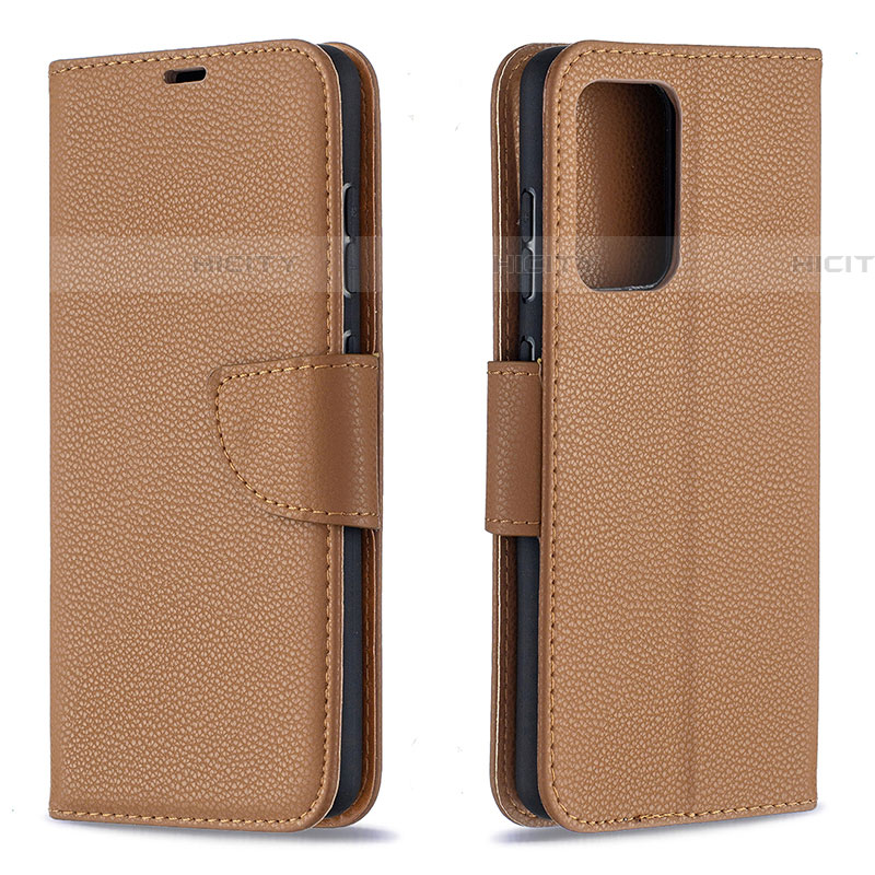 Funda de Cuero Cartera con Soporte Carcasa B06F para Samsung Galaxy A52 5G Marron