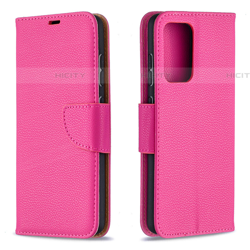 Funda de Cuero Cartera con Soporte Carcasa B06F para Samsung Galaxy A52 5G Rosa Roja