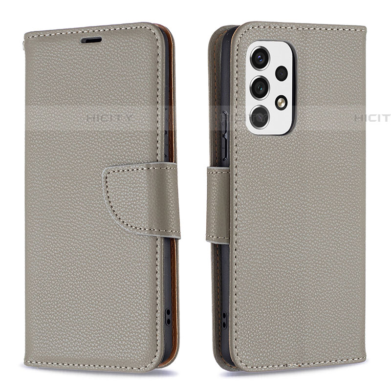 Funda de Cuero Cartera con Soporte Carcasa B06F para Samsung Galaxy A53 5G Gris