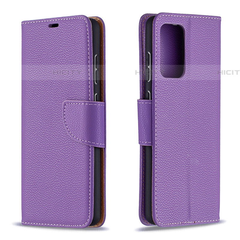 Funda de Cuero Cartera con Soporte Carcasa B06F para Samsung Galaxy A72 4G Morado