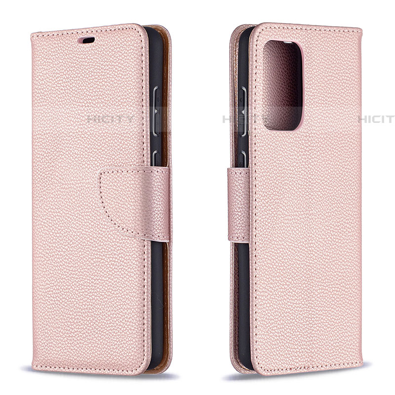 Funda de Cuero Cartera con Soporte Carcasa B06F para Samsung Galaxy A72 4G Oro Rosa