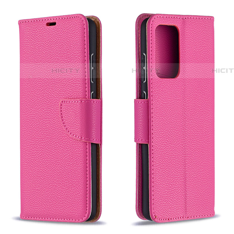 Funda de Cuero Cartera con Soporte Carcasa B06F para Samsung Galaxy A72 4G Rosa Roja