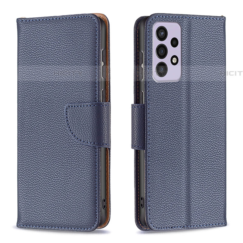 Funda de Cuero Cartera con Soporte Carcasa B06F para Samsung Galaxy A73 5G Azul