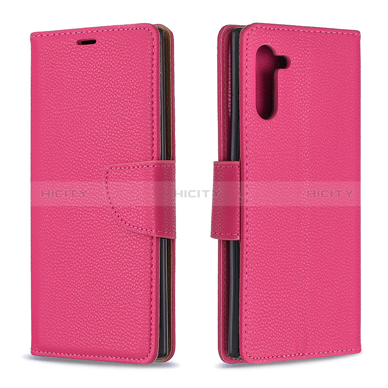 Funda de Cuero Cartera con Soporte Carcasa B06F para Samsung Galaxy Note 10 5G Rosa Roja