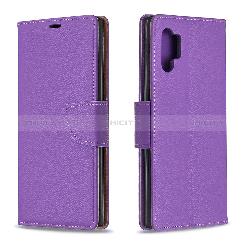 Funda de Cuero Cartera con Soporte Carcasa B06F para Samsung Galaxy Note 10 Plus 5G Morado