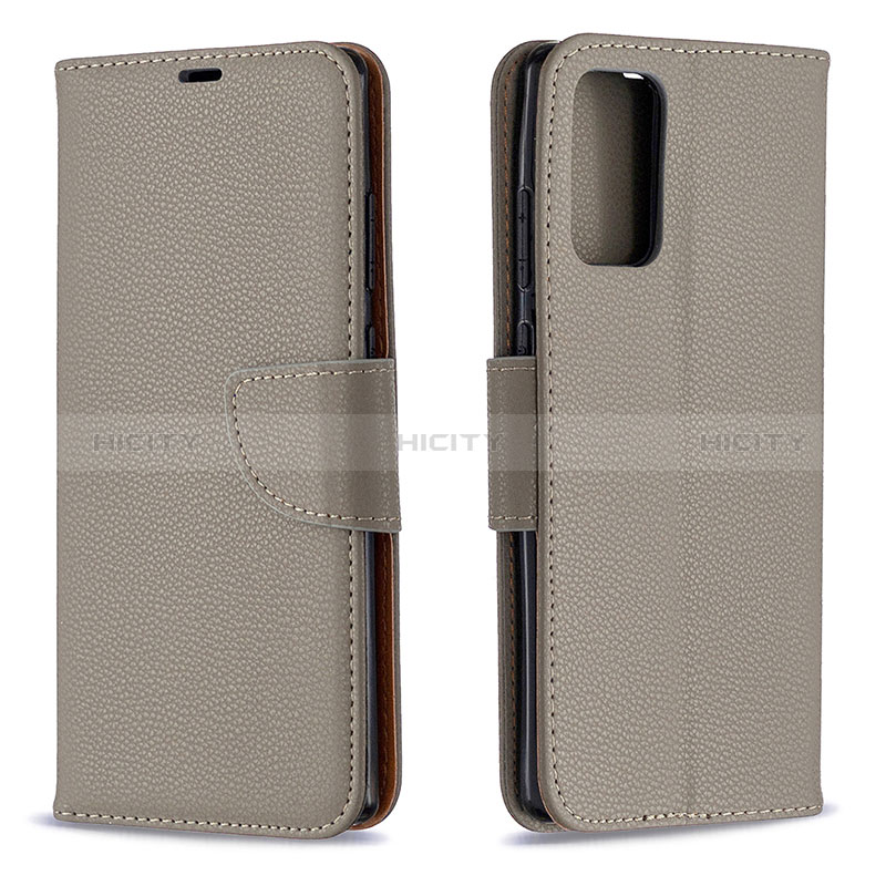 Funda de Cuero Cartera con Soporte Carcasa B06F para Samsung Galaxy Note 20 5G Gris