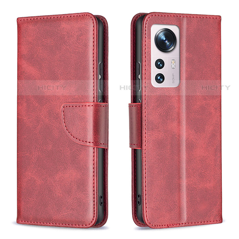 Funda de Cuero Cartera con Soporte Carcasa B06F para Xiaomi Mi 12S 5G Rojo