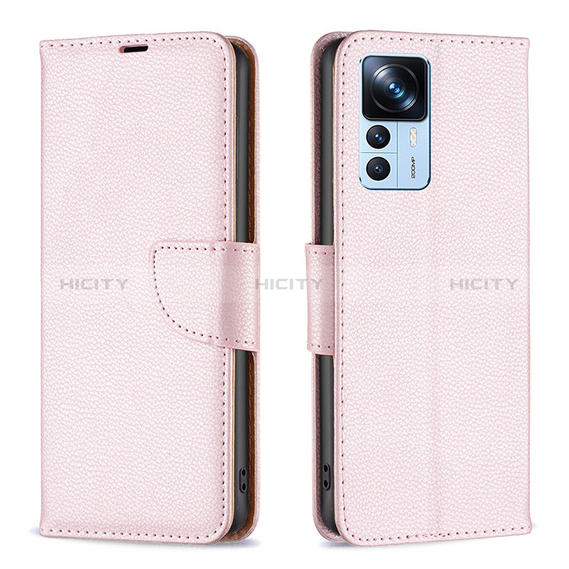 Funda de Cuero Cartera con Soporte Carcasa B06F para Xiaomi Mi 12T 5G Oro Rosa