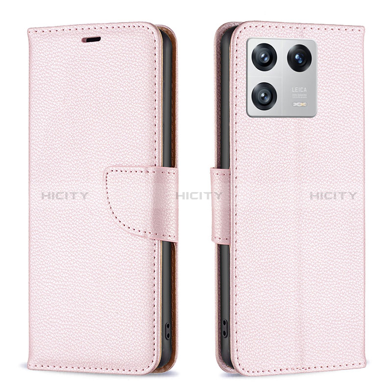 Funda de Cuero Cartera con Soporte Carcasa B06F para Xiaomi Mi 13 Pro 5G Oro Rosa