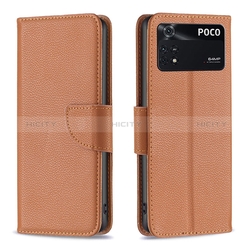 Funda de Cuero Cartera con Soporte Carcasa B06F para Xiaomi Poco M4 Pro 4G