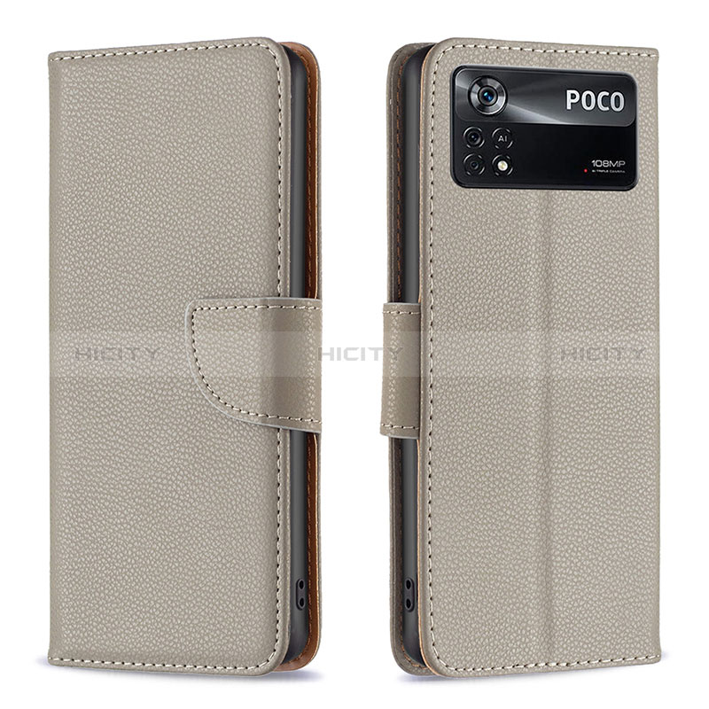 Funda de Cuero Cartera con Soporte Carcasa B06F para Xiaomi Poco X4 Pro 5G