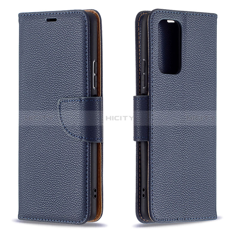 Funda de Cuero Cartera con Soporte Carcasa B06F para Xiaomi Redmi Note 10 Pro 4G Azul