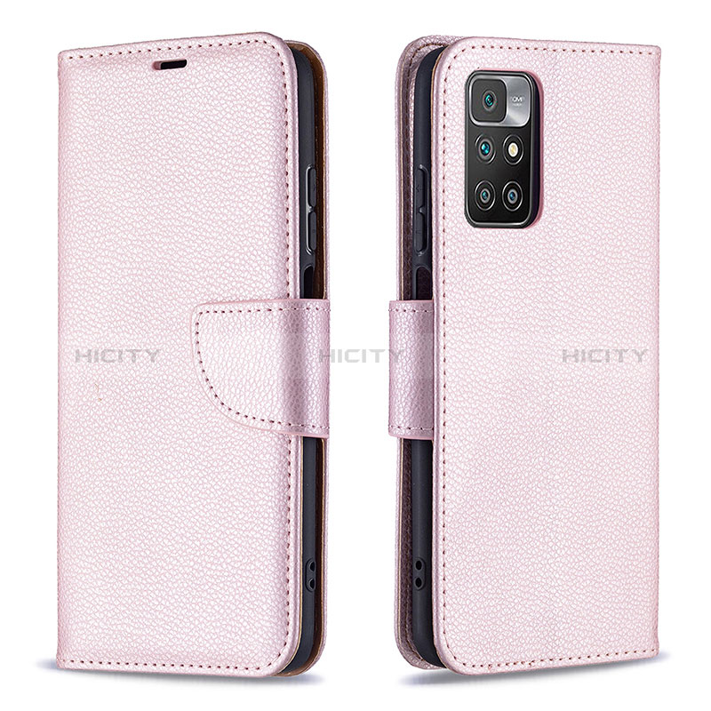 Funda de Cuero Cartera con Soporte Carcasa B06F para Xiaomi Redmi Note 11 4G (2021) Oro Rosa