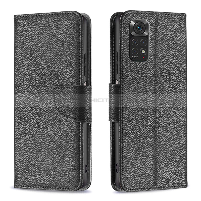 Funda de Cuero Cartera con Soporte Carcasa B06F para Xiaomi Redmi Note 11S 4G Negro