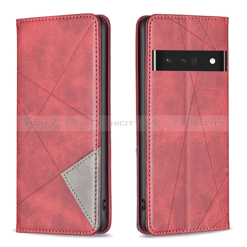 Funda de Cuero Cartera con Soporte Carcasa B07F para Google Pixel 7 Pro 5G Rojo